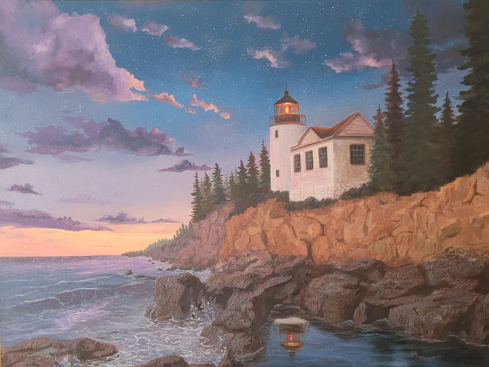 Bass Harbor Lighthouse Oil - October Artist Demonstration